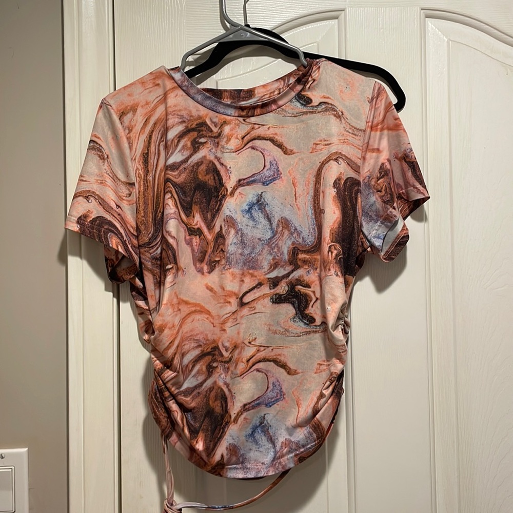 2X STRETCHY BROWN GROOVY MODERN SHIRT
